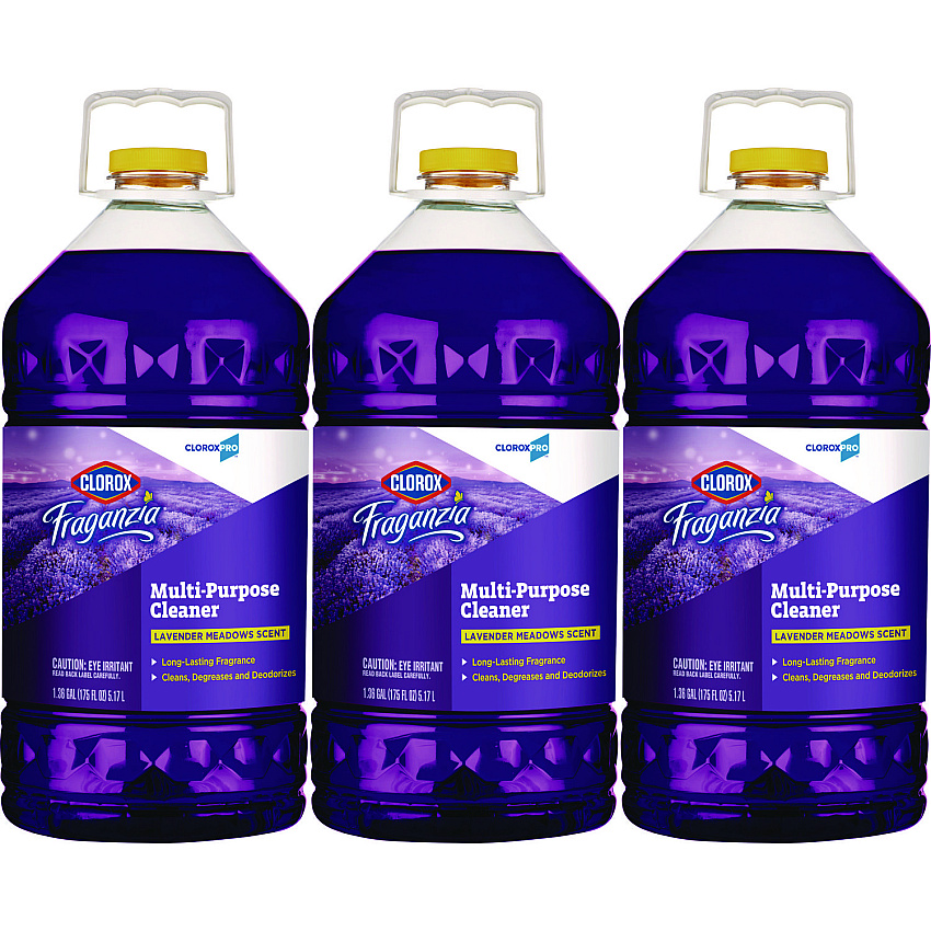 CloroxPro Fraganzia Multi-Purpose Cleaner Concentrate, Lavender Meadows Scent, 175 oz Bottle, 3/Carton (CLO60614CT)