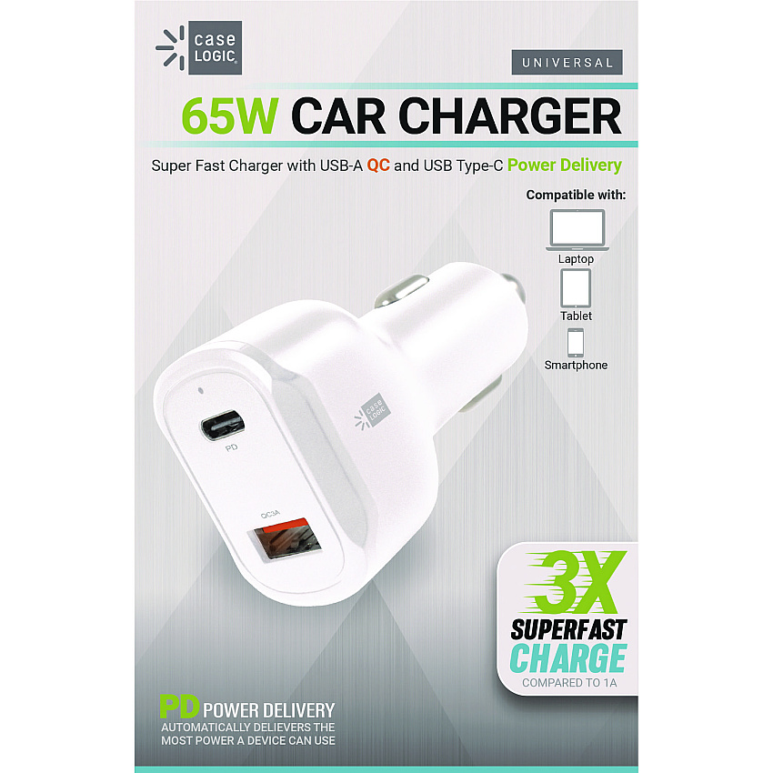 ByTech PD Car Charger, 60 W, Two 2 A Ports, White (BTHCLPDV6105WT)