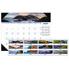 House of Doolittle Earthscapes Recycled Monthly Desk Pad Calendar, Coastlines Photos, 18.5 x 13, Black Binding/Corners,12-Month (Jan-Dec): 2026 (1786)