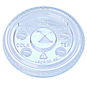 Fabri-Kal Kal-Clear/Nexclear Drink Cup Lids, Flat Lid w/X-Style Straw Slot and Flavor Buttons, Fits 9-10 oz Cold Cups, Clear, 2,500/CT (FABLKC910)