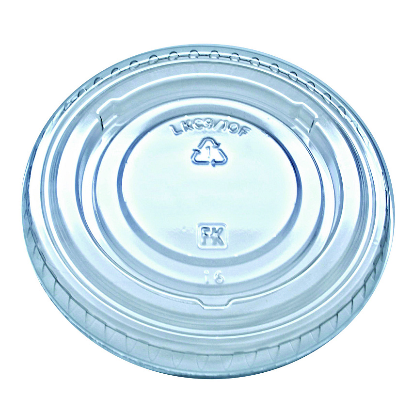 Fabri-Kal Kal-Clear/Nexclear Drink Cup Lids, Flat Lid with No Slot, Fits 9 to 10 oz Cold Cups, Clear, 2,500/Carton (FABLKC910F)