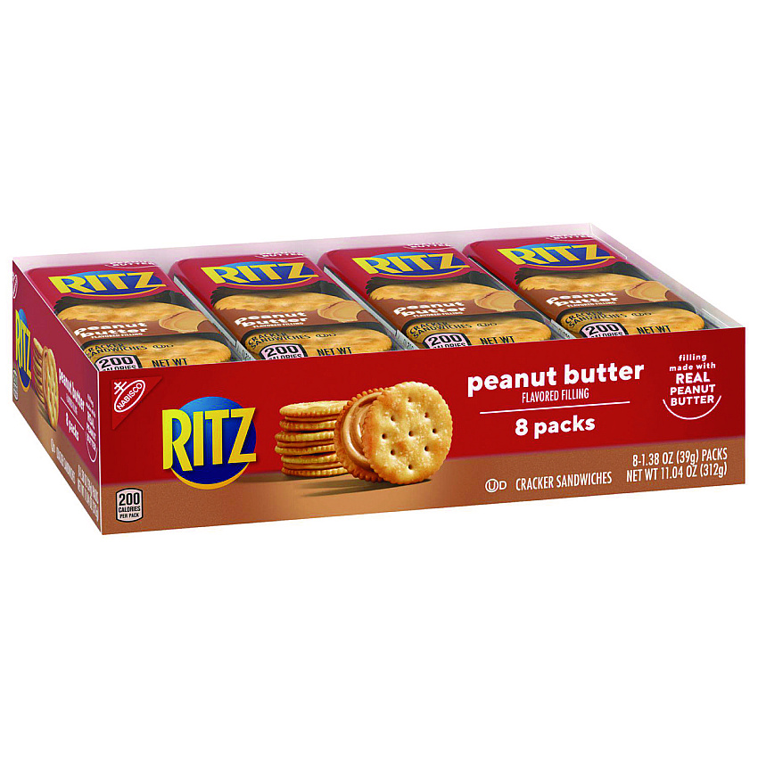Nabisco Ritz Peanut Butter Cracker Sandwiches, 1.38 oz, 8/Pack (CDB02104)