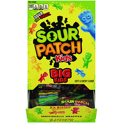 Sour Patch Kids Fruit Flavored Candy, Grab-and-Go, 240-Pieces/Box (CDB43147)