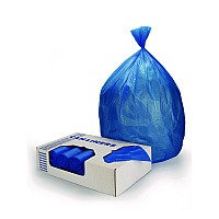 Heritage High-Density Waste Can Liners, 23 gal, 14 mic, 30" x 43", Blue, 25 Bags/Roll, 10 Rolls/Carton (HERZ6043HXR01)