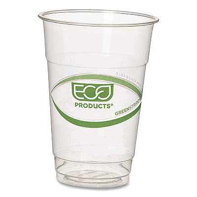Eco-Products GreenStripe PLA Cold Cups, 10 oz, Clear, 1,000/Carton (ECOEPCC10GS)