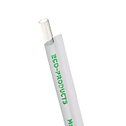 Eco-Products Clear Wrapped Straw, 7.75", PLA, 400/Pack, 24 Packs/Carton (ECOEPST770)