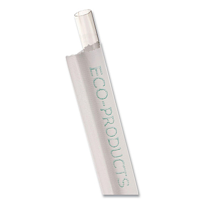 Eco-Products Wrapped Straw, 9.5", Clear, Plastic, 4,800/Carton (ECOEPST990)