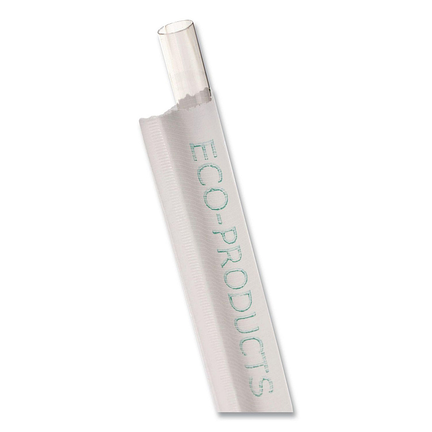 Eco-Products Wrapped Straw, 9.5", Clear, Plastic, 4,800/Carton (ECOEPST990)