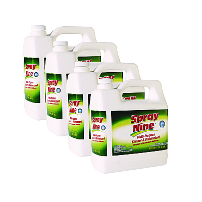 Spray Nine Heavy Duty Cleaner/Degreaser/Disinfectant, Citrus Scent, 1 gal Bottle, 4/Carton (ITW268014CT)