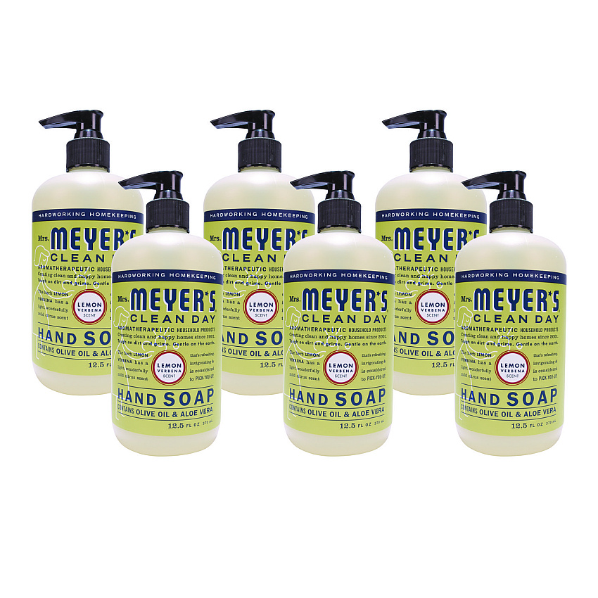 Mrs. Meyer's Clean Day Liquid Hand Soap, Lemon Scent, 12.5 oz, 6/Carton (SJN373205)
