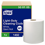 Tork Light Duty Cleaning Cloth, Giant Roll, 1-Ply, 9 x 12.4, White, 1,450 Sheet Roll/Carton (TRK500105)