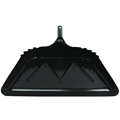 Impact Heavy-Duty Commercial Dust Pan, 16 x 15.5, 5.38" Handle, 20-Gauge Steel, Black (IMP4216)