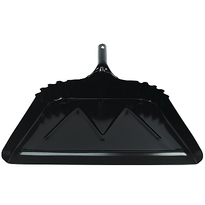 Impact Heavy-Duty Commercial Dust Pan, 16 x 15.5, 5.38" Handle, 20-Gauge Steel, Black (IMP4216)