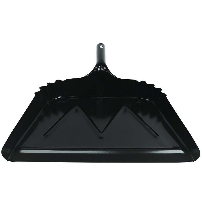 Impact Heavy-Duty Commercial Dust Pan, 16 x 15.5, 5.38" Handle, 20-Gauge Steel, Black (IMP4216)