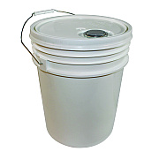 Impact Utility Bucket with Lid, 5 gal, Polyethylene, White, 11.25" dia (IMP5515)