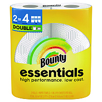 Bounty Essentials Select-A-Size Kitchen Roll Paper Towels, 2-Ply, White, 108 Sheets/Roll, 2/Pack, 8 Packs/Carton (PGC14019)
