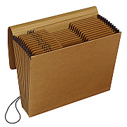 Pendaflex Kraft Indexed Expanding File, 12 Sections, Elastic Cord Closure, 1/12-Cut Tabs, Letter Size, Brown (PFXK17MOX)