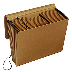 Pendaflex Kraft Indexed Expanding File, 12 Sections, Elastic Cord Closure, 1/12-Cut Tabs, Letter Size, Brown (PFXK17MOX)