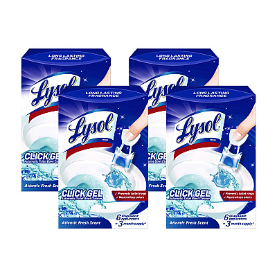 LYSOL Click Gel Automatic Toilet Bowl Cleaner, Ocean Fresh, 6/Box, 4 Boxes/Carton (RAC89059CT)