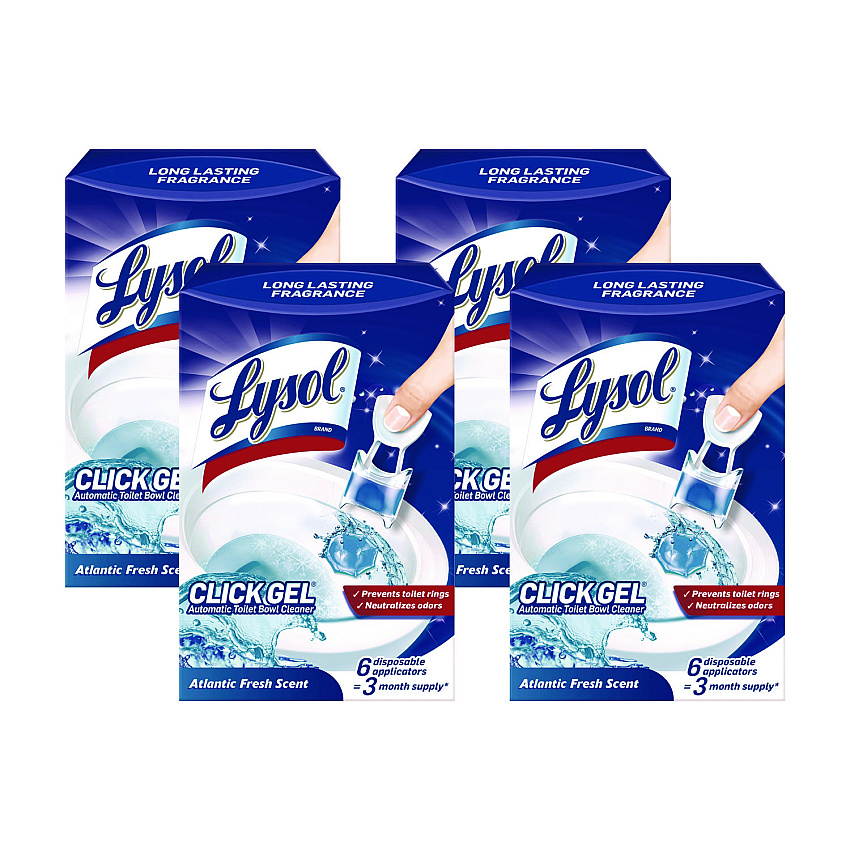 LYSOL Click Gel Automatic Toilet Bowl Cleaner, Ocean Fresh, 6/Box, 4 Boxes/Carton (RAC89059CT)