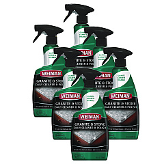 WEIMAN Granite Cleaner and Polish, Citrus Scent, 24 oz Spray Bottle, 6/Carton (WMN109)