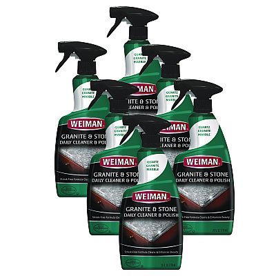 WEIMAN Granite Cleaner and Polish, Citrus Scent, 24 oz Spray Bottle, 6/Carton (WMN109)