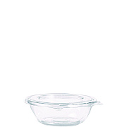 Dart SafeSeal Tamper-Resistant, Tamper-Evident Bowls with Flat Lid, 8 oz, 5.5" Diameter x 1.7" h, Clear, 240/Carton (DCCCTR8BF)