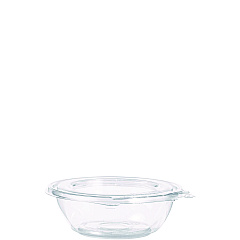 Dart SafeSeal Tamper-Resistant, Tamper-Evident Bowls with Flat Lid, 8 oz, 5.5" Diameter x 1.7" h, Clear, 240/Carton (DCCCTR8BF)