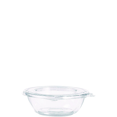 Dart SafeSeal Tamper-Resistant, Tamper-Evident Bowls with Flat Lid, 8 oz, 5.5" Diameter x 1.7" h, Clear, 240/Carton (DCCCTR8BF)