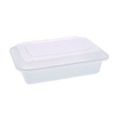 Pactiv Evergreen Newspring VERSAtainer Microwavable Containers, 8.8 x 6 x 2.5, White/Clear, Base/Lid Combo, 150/Carton (PCTNC888)