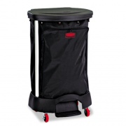 Rubbermaid Commercial Premium Step-On Linen Hamper Bag, 30 gal, 13.38w x 19.88d x 29.25h, Nylon, Black (6350BLA)