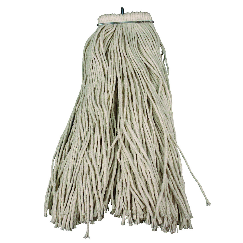 Impact Layflat Regular Screw-Type Mop Head, Cotton, 24 oz, 1" Headband, White (IMP12124)