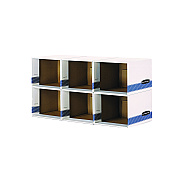 Bankers Box File/Cube Box Shell, Legal/Letter, 23.75 x 19.75, White/Blue, 6/Carton (FEL0162601)