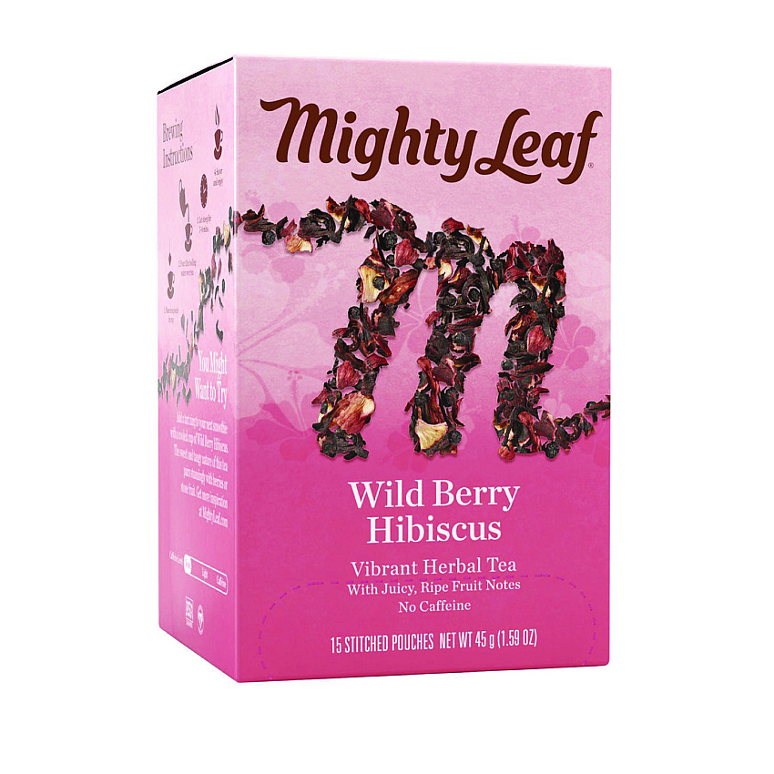 Mighty Leaf Tea Whole Leaf Tea Pouches, Wild Berry Hibiscus, 15/Box (PEE510144)