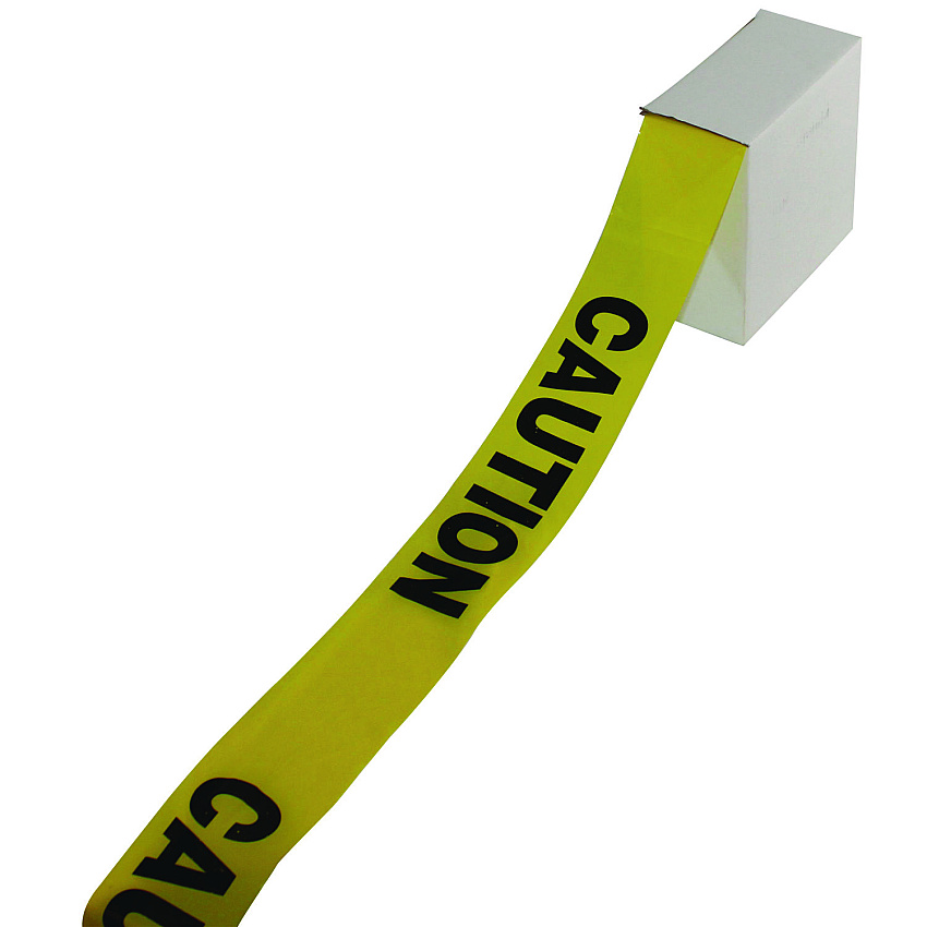 Impact Site Safety Barrier Tape, "Caution" Text, 3" x 1,000 ft, Yellow/Black (IMP7328)