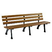 Global Industrial Recycled Plastic Benches with Back, 72 x 23 x 28, Tan (GBE240126TN)