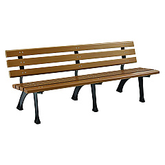 Global Industrial Recycled Plastic Benches with Back, 72 x 23 x 28, Tan (GBE240126TN)