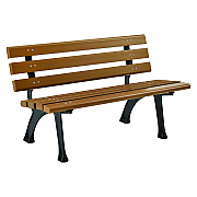 Global Industrial Recycled Plastic Benches with Back, 48 x 23 x 28, Tan (GBE240125TN)