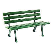 Global Industrial Recycled Plastic Benches with Back, 48 x 23 x 28, Green (GBE240125GN)