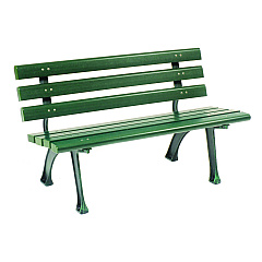 Global Industrial Recycled Plastic Benches with Back, 48 x 23 x 28, Green (GBE240125GN)
