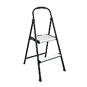 COSCO 2-Step Stepstool, 250 lb Capacity, 19" Working Height, 22.5" Spread, Black/Silver (11325ABK1E)
