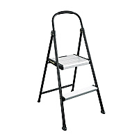 COSCO 2-Step Stepstool, 250 lb Capacity, 19" Working Height, 22.5" Spread, Black/Silver (11325ABK1E)