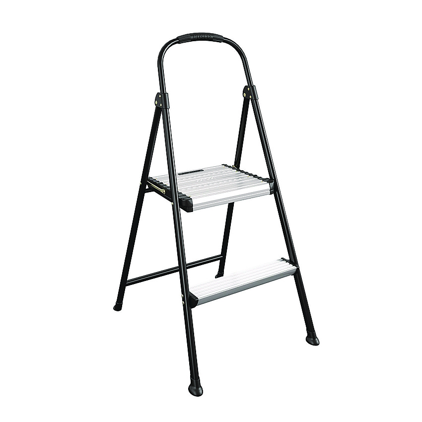 COSCO 2-Step Stepstool, 250 lb Capacity, 19" Working Height, 22.5" Spread, Black/Silver (11325ABK1E)