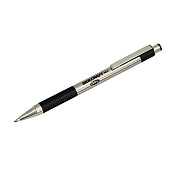 AbilityOne 7520017024609, SKILCRAFT Zebra Stainless-Steel Gel Pen, Retractable, Medium 0.7 mm, Black Ink, Silver/Black Barrel, 2/Pack