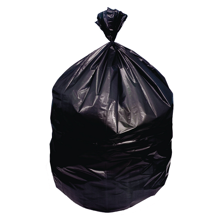 Heritage Linear Low-Density Can Liners, 30 gal, 0.9 mil, 26" x 42", Black, Flat Pack, 200/Carton (HERD5242TK)