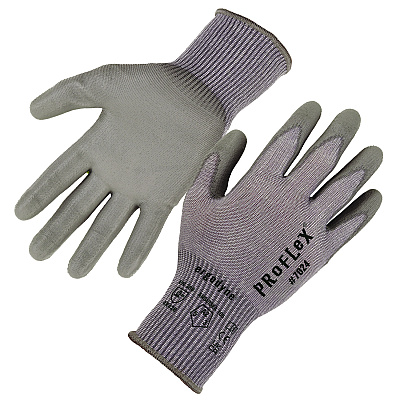 ergodyne ProFlex 7024 ANSI A2 PU Coated CR Gloves, Gray, X-Small, Pair (EGO10401)