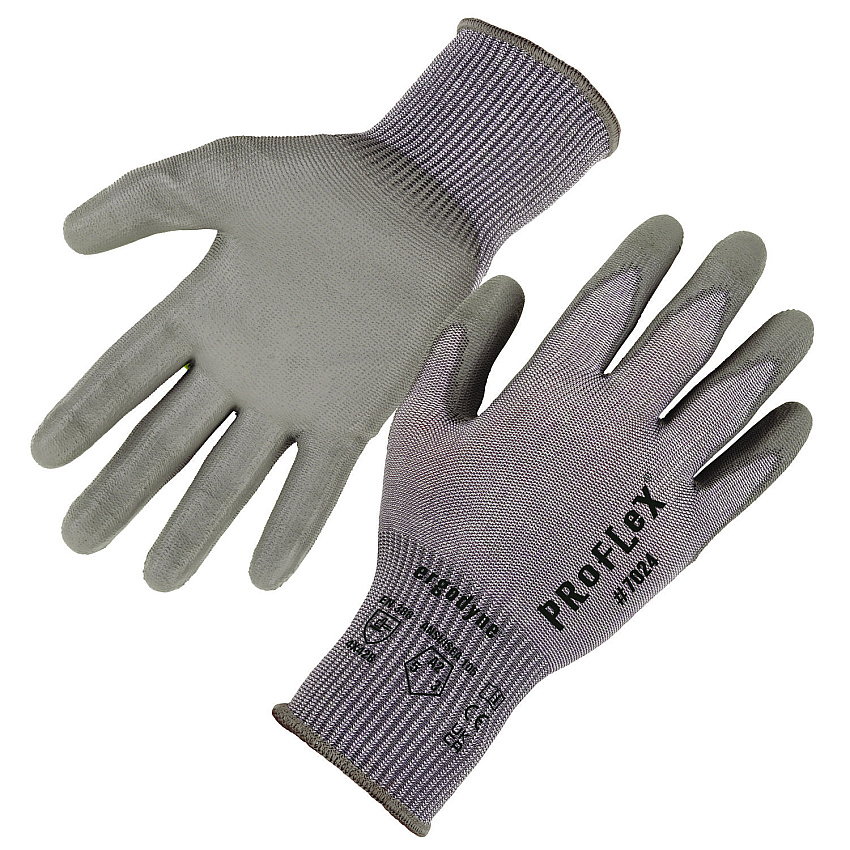 ergodyne ProFlex 7024 ANSI A2 PU Coated CR Gloves, Gray, X-Small, Pair (EGO10401)