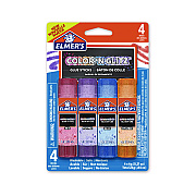 Elmer's Glitter Glue Sticks, 0.21 oz, Applies Assorted Colors, Dries Clear Glitter, 4/Pack (EPI2197114)