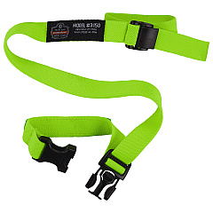 ergodyne Squids 3150 Elastic Lanyard with Buckle, 2 lb Max Working Capacity, 18"-48" Long, Lime, 10/Pack (EGO19151)