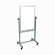 Luxor Mobile Magnetic Whiteboard, 27" x 59", White Surface, Satin Aluminum Frame (LXOL270)